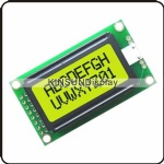LCD Module 8x2 Characters Display with Black Bezel,Black on YG